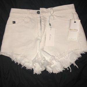 Posh shop LA white denim high waisted shorts